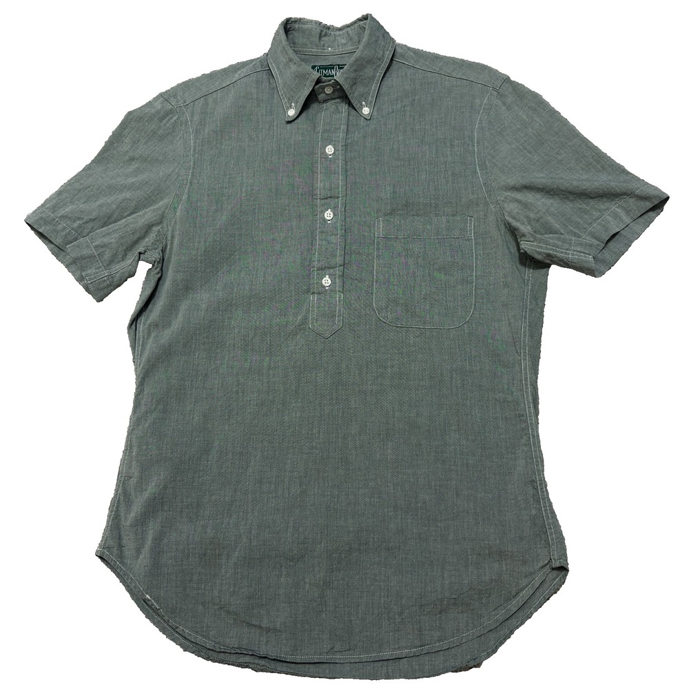 Gitman Bros Vintage Popover Shirt Short Sleeve Button Down Pocket Cotton Mens S